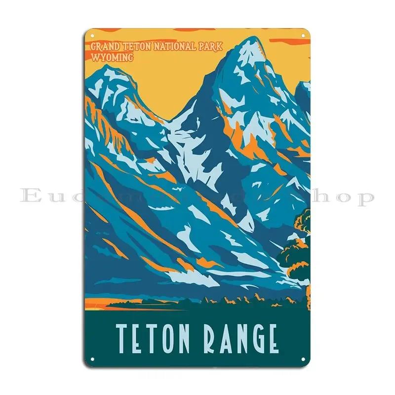 Teton Range Wpa металлические вывески на заказ ржавый клуб Настенный декор настенная