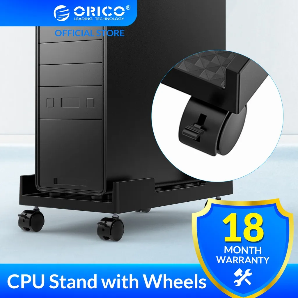 

Ready StockORICO ABS Computer CPU Stand with Wheels Stable Vertical Stand For Computer Cases PC Tower Waterproof Thermal Hollow