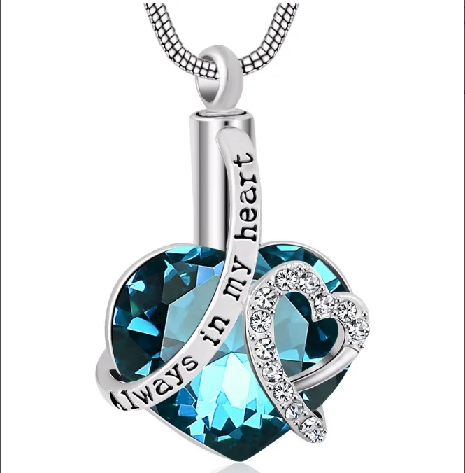 

5pcs Glass Heart Shape Memorial Cremation Jewelry Stainless Steel Keepsake Urn Pendant Necklace For Ashes Fashion Necklace For L