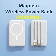 30000mAh For Macsafe Magnetic Wireless Power Bank Portable External Auxiliary Battery 20W Fast Charger For Xiaomi iPhone 15Pro