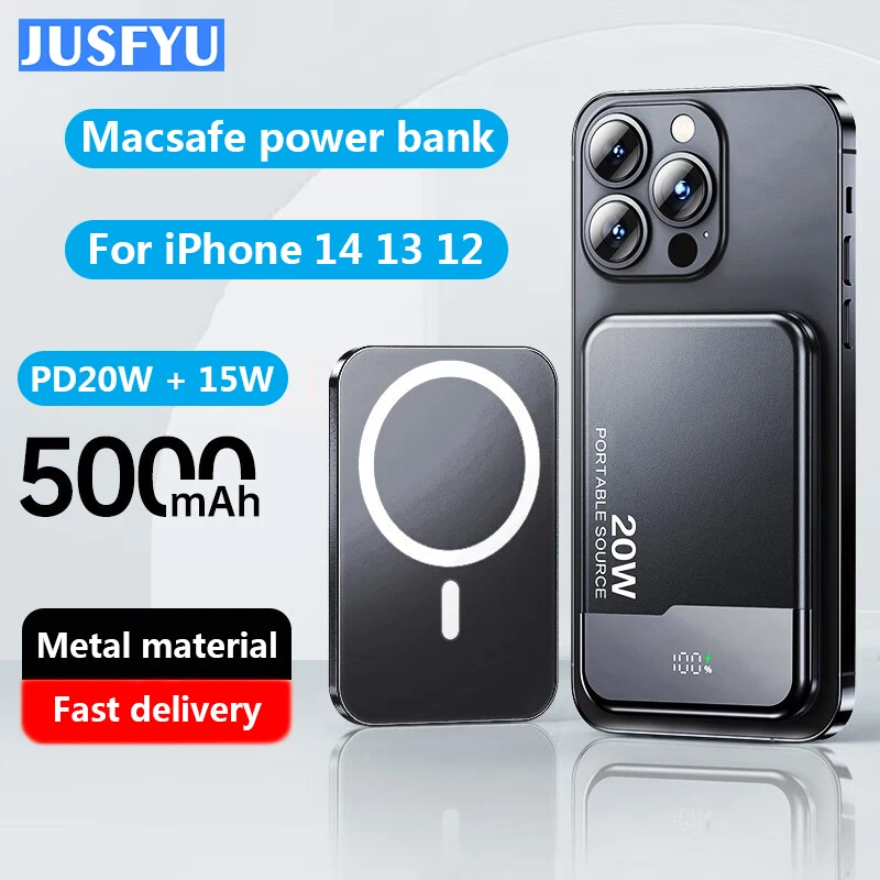 

Portable Magnetic Wireless Power Bank External Battery Pack For iPhone 13 12 14 Pro Pro Max Mini Plus Powerbank Spare Battery
