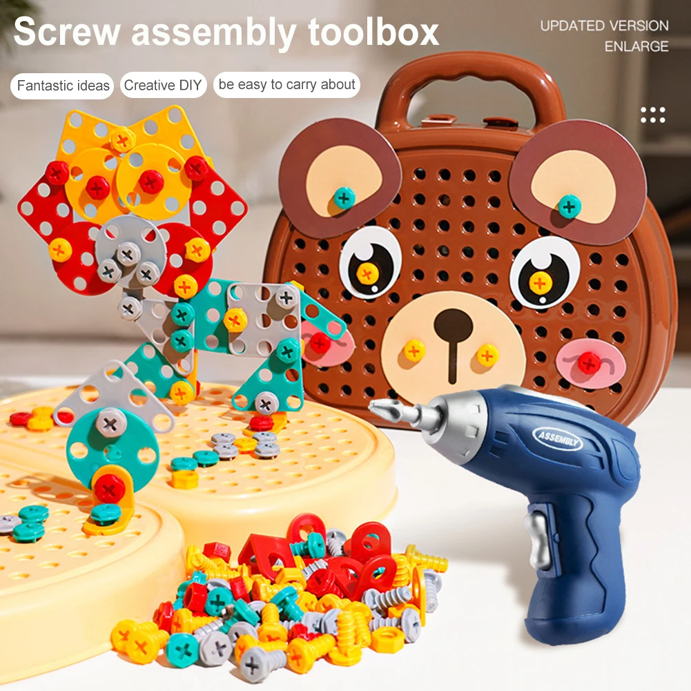 Игрушка Монтессори-головоломка Креативная Мозаика Электрическая Дрель