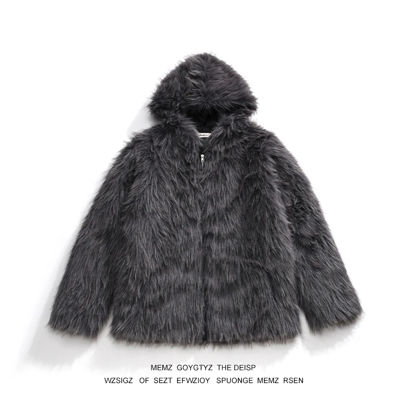 Memz Новое пальто с хлопковой подкладкой из искусственного лисьего меха мужская