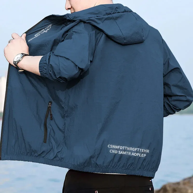 Мужская шелковая Солнцезащитная одежда 2024 Повседневная Свободная ультратонкая