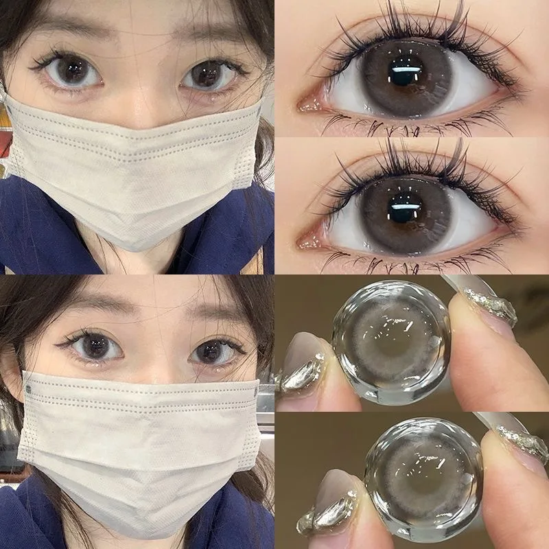 KSSEYE 1 пара Новые Натуральные Цветные Контактные линзы для глаз с диоптриями серые