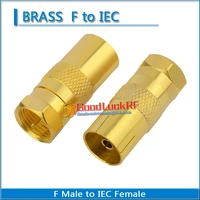 f to iec dvb t tv pal connector socket brooches f male to iec female plug gold brass straight coaxial rf adapters