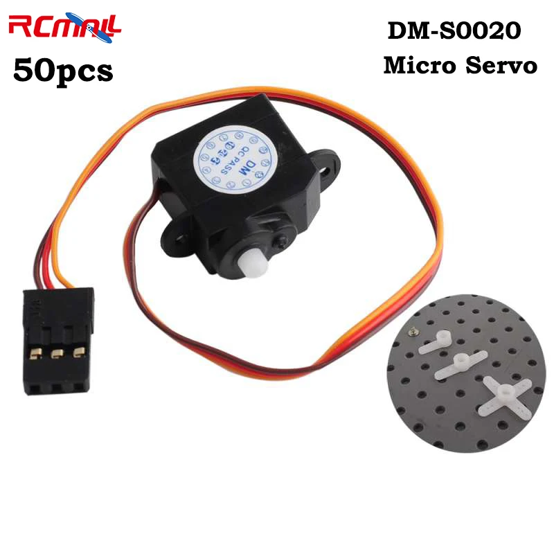 RCmall 50Pcs DM-S0020 2,1g Micro Servo 2g с разъем JR 3,7 V-5V для фотографий