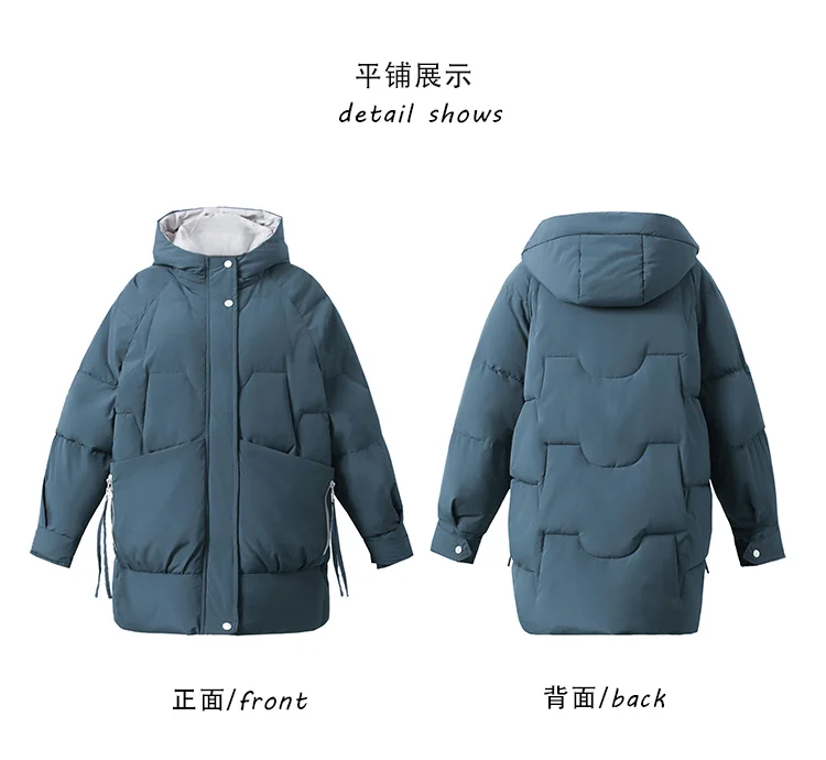 Casual Down Padded Jacket Women's Clothing Winter Jackets 2022 New Korean Loose Hooded Warm Parkas Coats Girls Overcoats  jp198