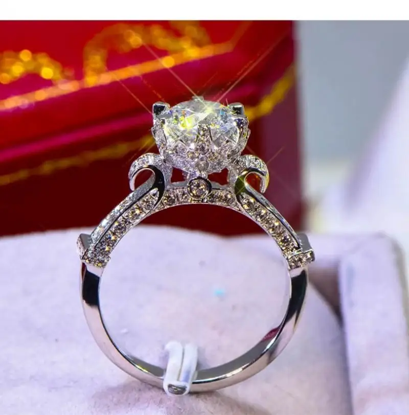 HOYON 14K Gold Color Natural Diamond style Gemstone with Cushion Zirconia Ring for Women Anillos De Bizuteria Bijoux Jewellery