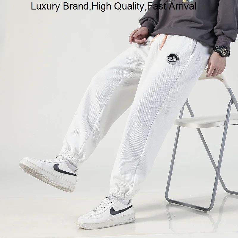 

Брюки спортивные мужские с мехом, повседневные Модные свободные уличные спортивные штаны для бега и фитнеса, Осень-зима