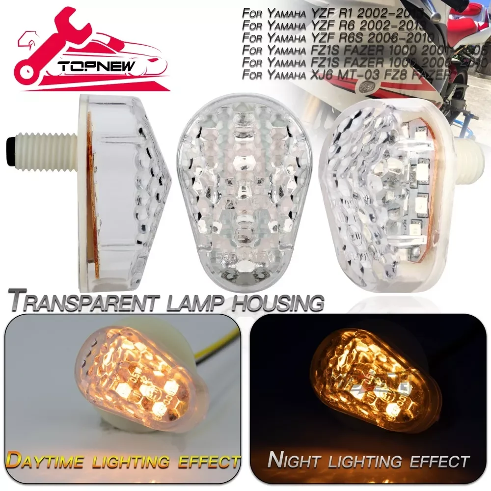 

1 Pair Universal Motorcycle LED Flush Mount Turn Signal Light Indicator for Yamaha Sport Street Racing Bike