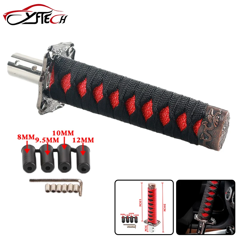 

Aluminum alloy Universal 200MM 260MM Samurai Shift Knob Shifter With Adapters Square Handle Gear Shift Knob Car Accessories