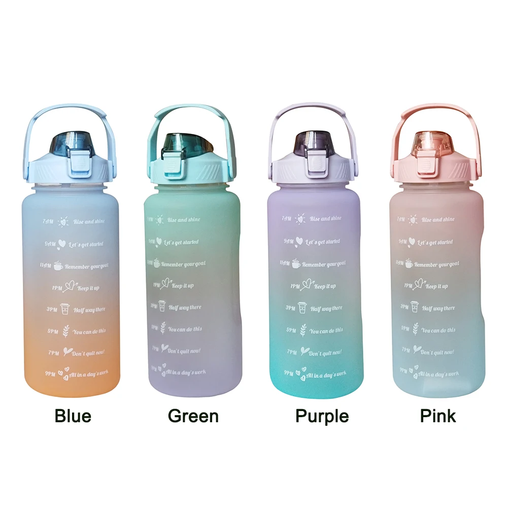 Бутылка для воды большой емкости 2 л с чехлом отскоков матовой чашкой и