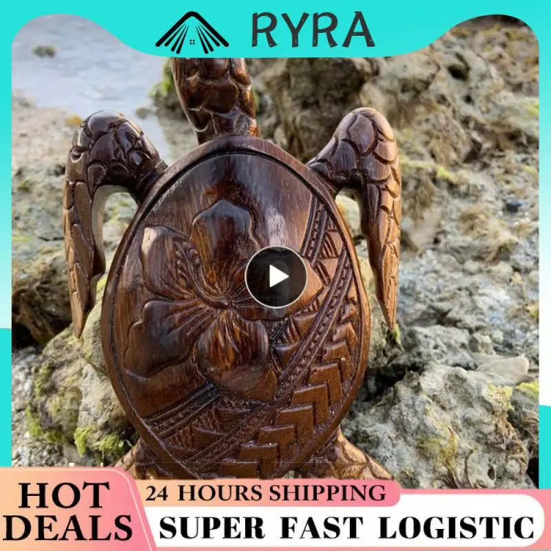 

5/8/10PCS Hawaiian Turtle Statue Wooden Sculpture Crafts Creativity Desktop Ornaments Simulation Marine Animal Garden Home