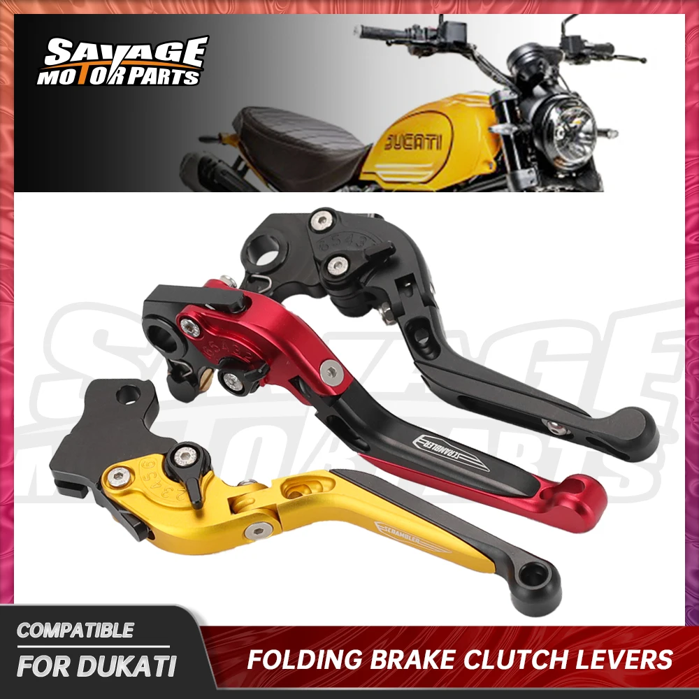 

Motorcycle Folding Brake Clutch Levers For DUCATI SCRAMBLER 800 Full Trottle Icon 2018-2023 Handlebar Extendable Adjustable
