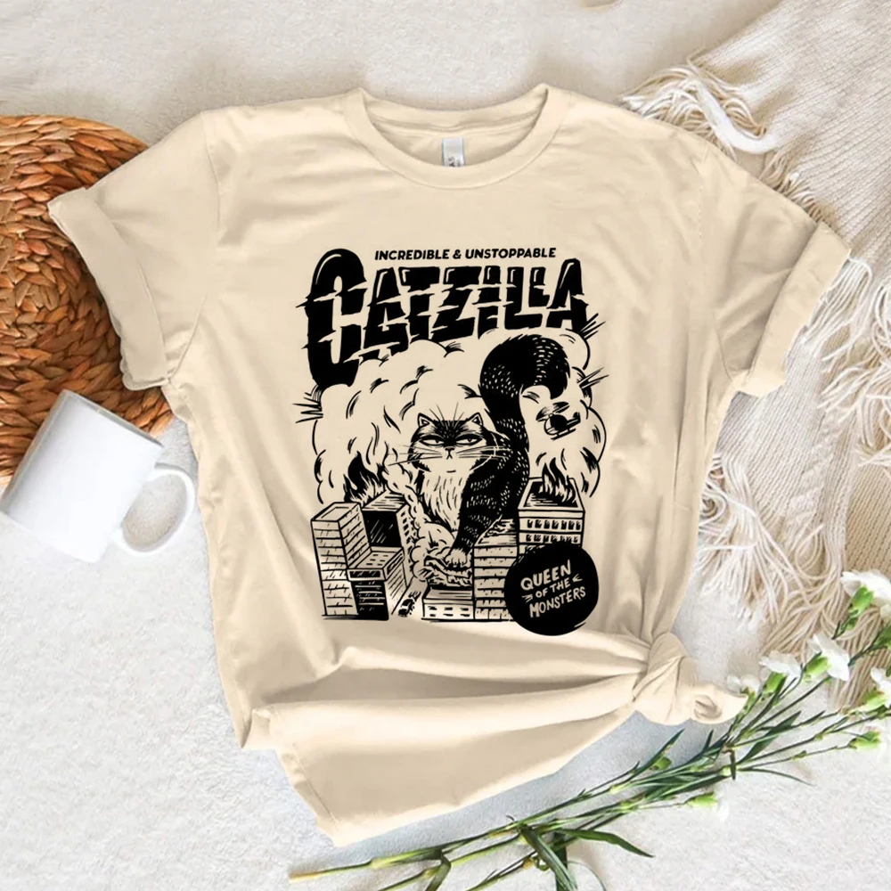 Милая футболка с котенком кошкой женская японской графикой манга забавная