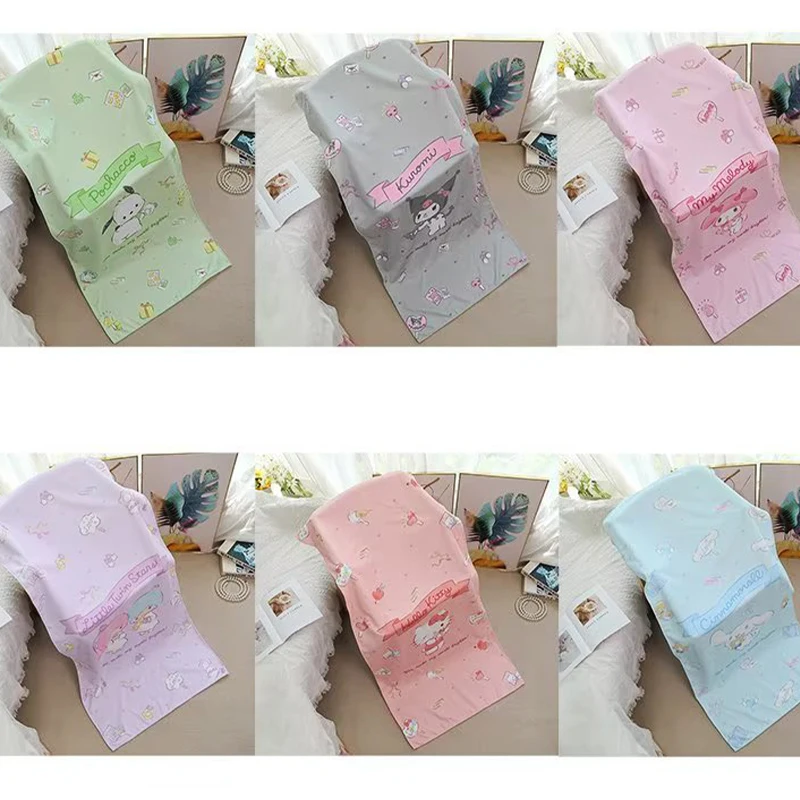 

Sanrio Bath Towel Kuromi Cinnamoroll Kawaii Anime Cute Student Family Bathroom Take A Bath Water Absorption for Girls Gifts