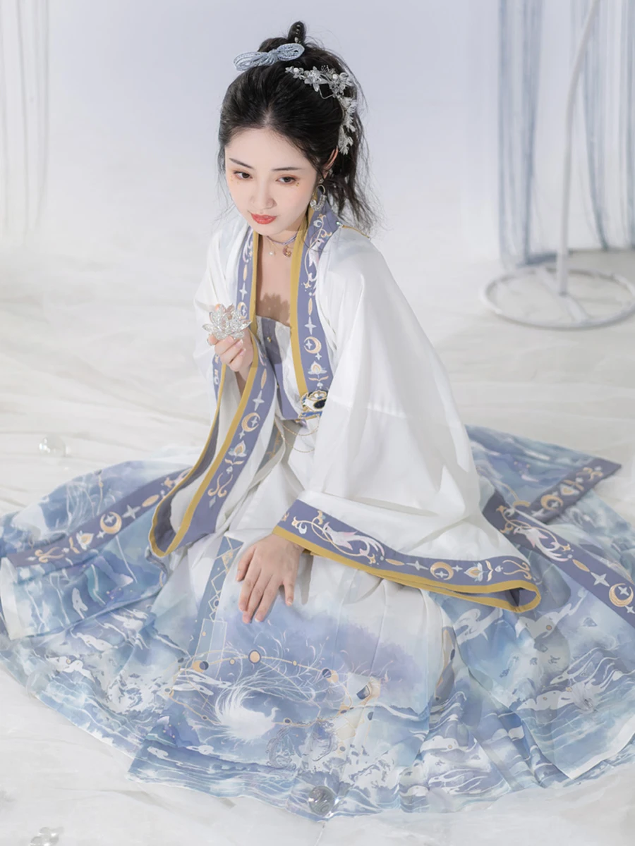 

2022 chinese hanfu dress fairy princess retro dress folk dance costume exquisite embroidery traditional song-made elegant hanfu