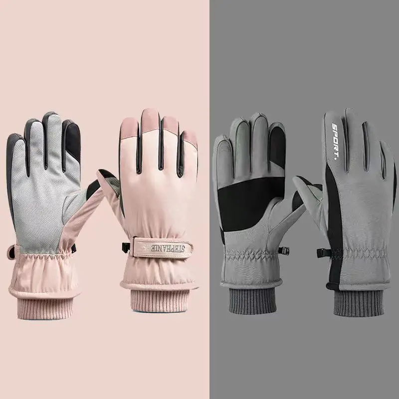 

Winter Ski Gloves Outdoor Bike Gloves Waterproof Non-slip Plus Velvet Thick Warm Touch Screen Men's and Women's Gloves