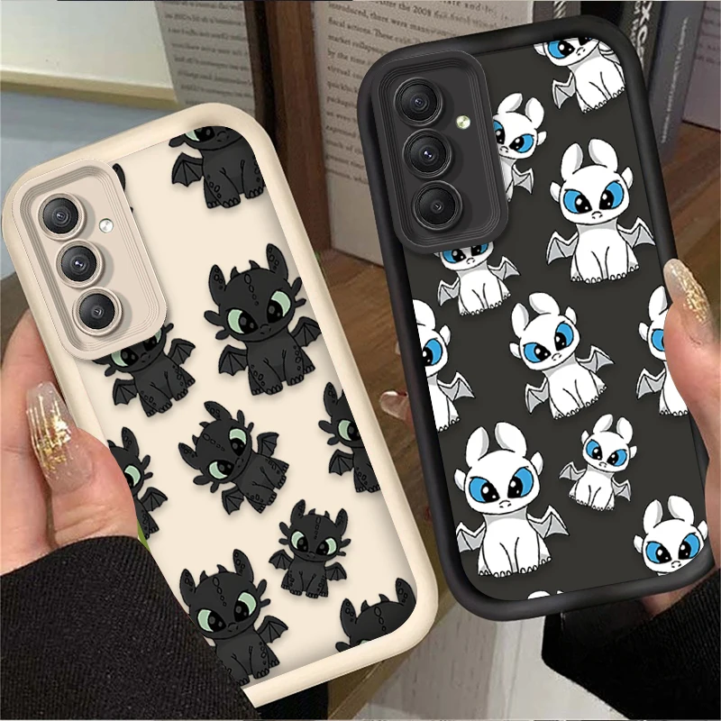 Мультфильм дракон пара чехол для Samsung Galaxy A25 A35 A55 A13 A23 A12 A22 A32 A52 A52S A72 A24 A11 A15 A05 A05S
