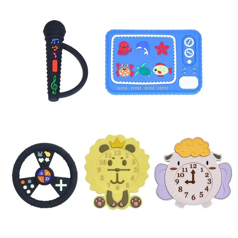 

Remote Teether Toy Remote Control Teething Toy Bite Resistant Anti-Drop Silicone Remote Chew Toy BPA Free For Teething Period