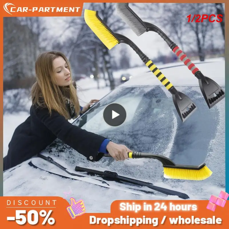 

1/2PCS Car Snow Scrapper Auto Windshield Window Snow Cleaning Scraping Tool Winter Ice Scraper Shovel Snow Removal Brush