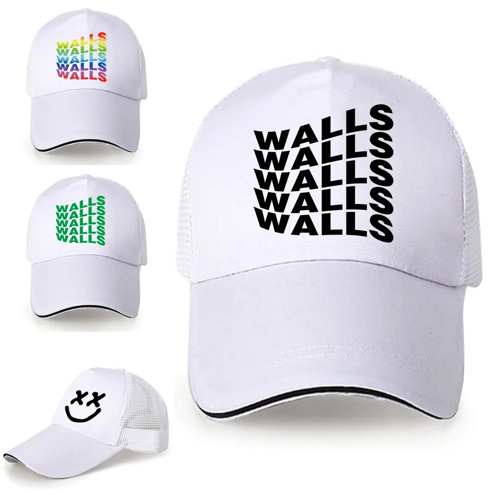 

White Cap Walls Print Baseball Cap Snapback Caps Casquette Hats Fitted Casual Gorras Hip Hop Dad Hats Breathable Mesh Sun Hat