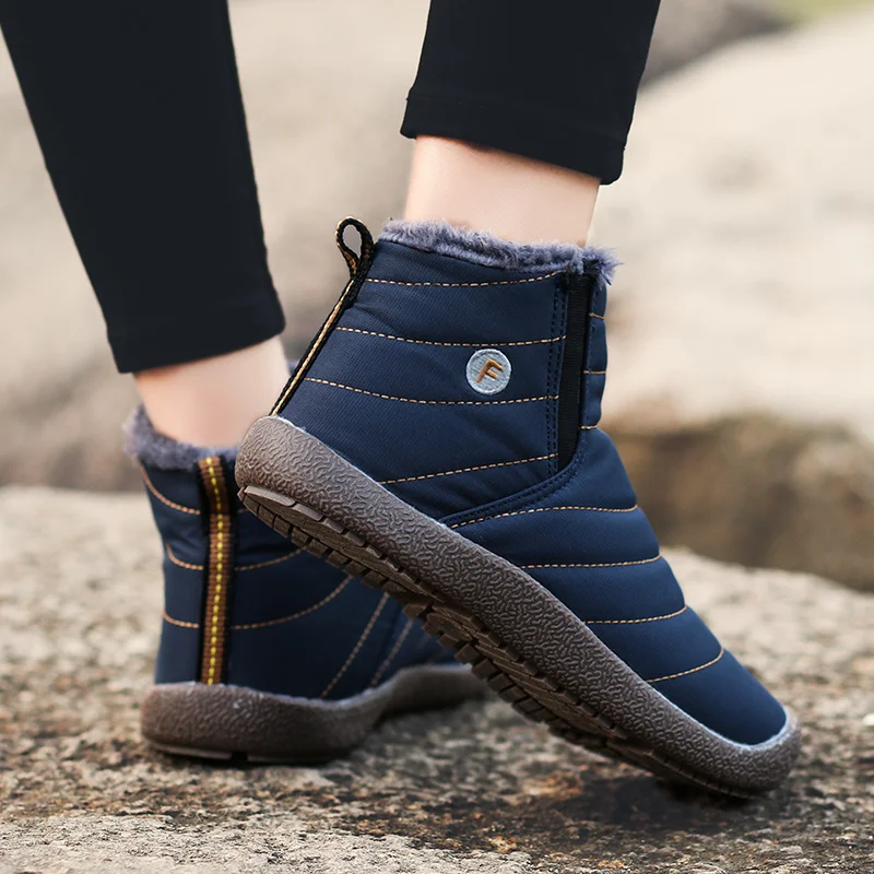 

winter fur warm snow boots men’s warm wo boots ankle boots comfortle shoes, plus size 35-48 casual men’s and women’s boots
