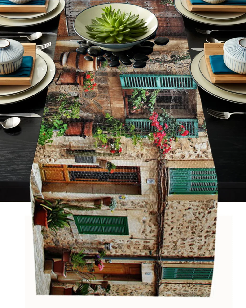 

House Door Street Old Flowers Coffee Table Decor Home Decor Farmhouse Rustic Decor Kitchen Dining Table Decor