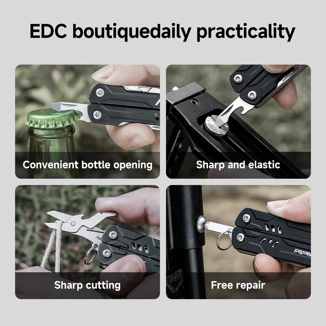 Многофункциональный инструмент NexTool Mini Sailor Pliers Lite 10 в 1: складные ножницы, отвертка, брелок для ключей, набор для кемпинга, рыбалки и активного отдыха (art.: 3920dc96a166c) - 3920dc96a166c