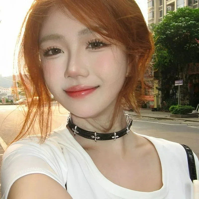 Женское ожерелье с крестом в стиле панк Y2K