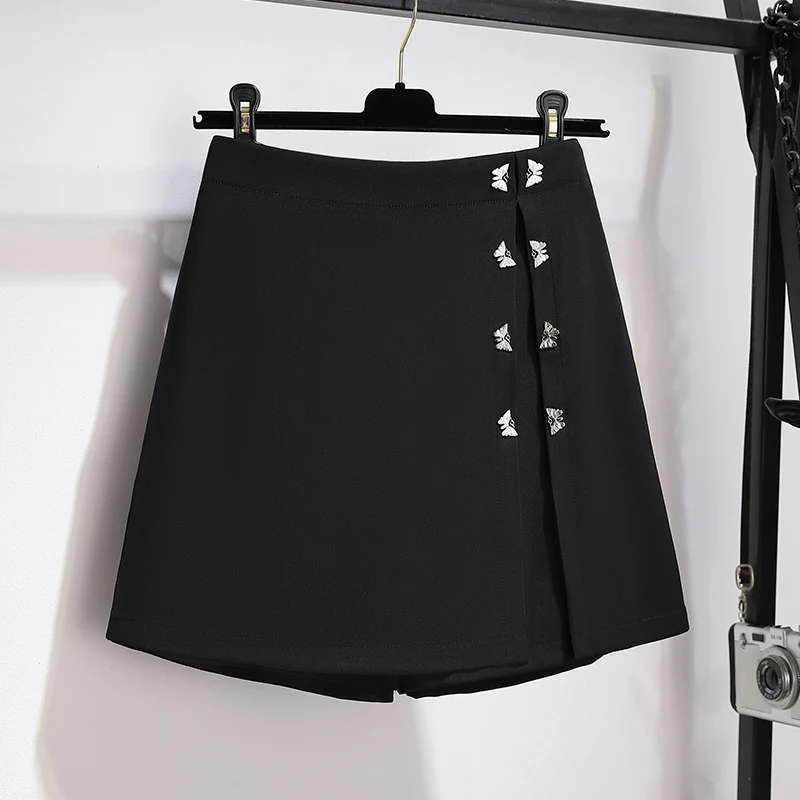 Лето 2022 модная женская юбка-шорты с пуговицами-бабочками одежда эластичным