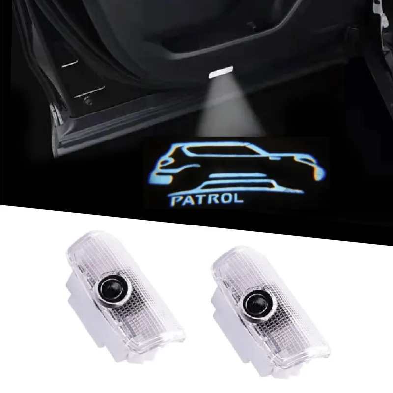 

2 Pcs Car Door LED Logo Light Welcome Courtesy Projector Lights Ghost Shadow Lamp For Nissan Patrol Y62 Armada