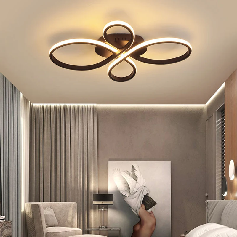Led Chandelier For Bedroom Living Room Dining Room Kitchen Ceiling Lamp Modern Nordic Style White Design Remote Control Light