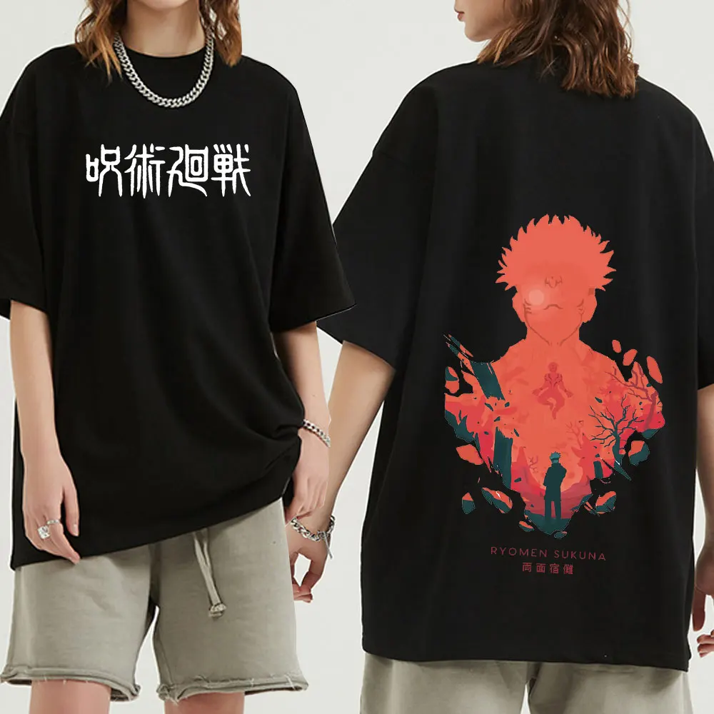 

Japanese Manga Sukuna Territory Jujutsu Kaisen T-shirt Men Short Sleeved Sorcery Fight Anime T Shirt Cotton Manga T Shirts Tops
