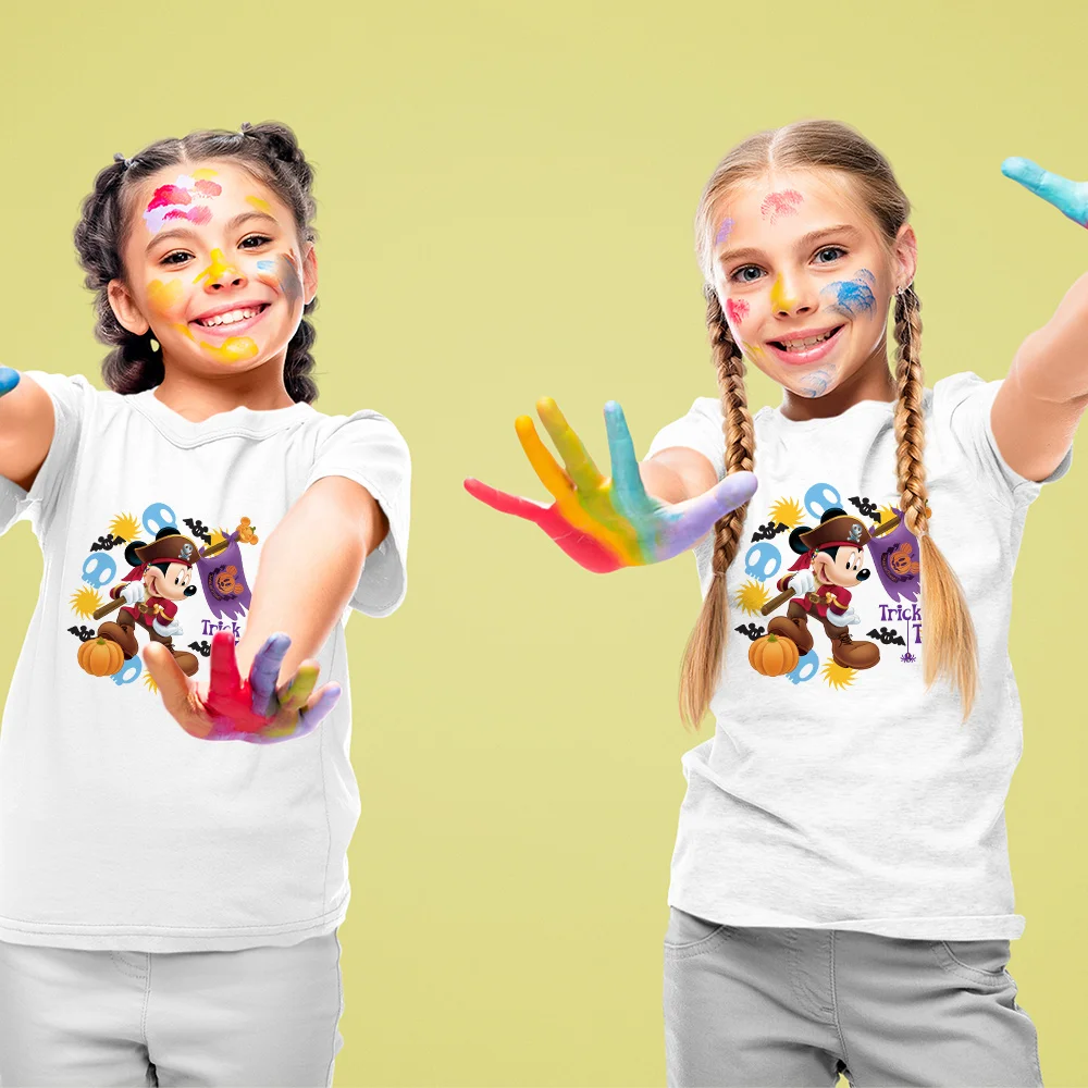 

Mickey Trick Or Treat Print Disney Kids T-Shirt Halloween Graphic Series Comfy Child T Shirt Dropship Harajuku Style Top Clothes