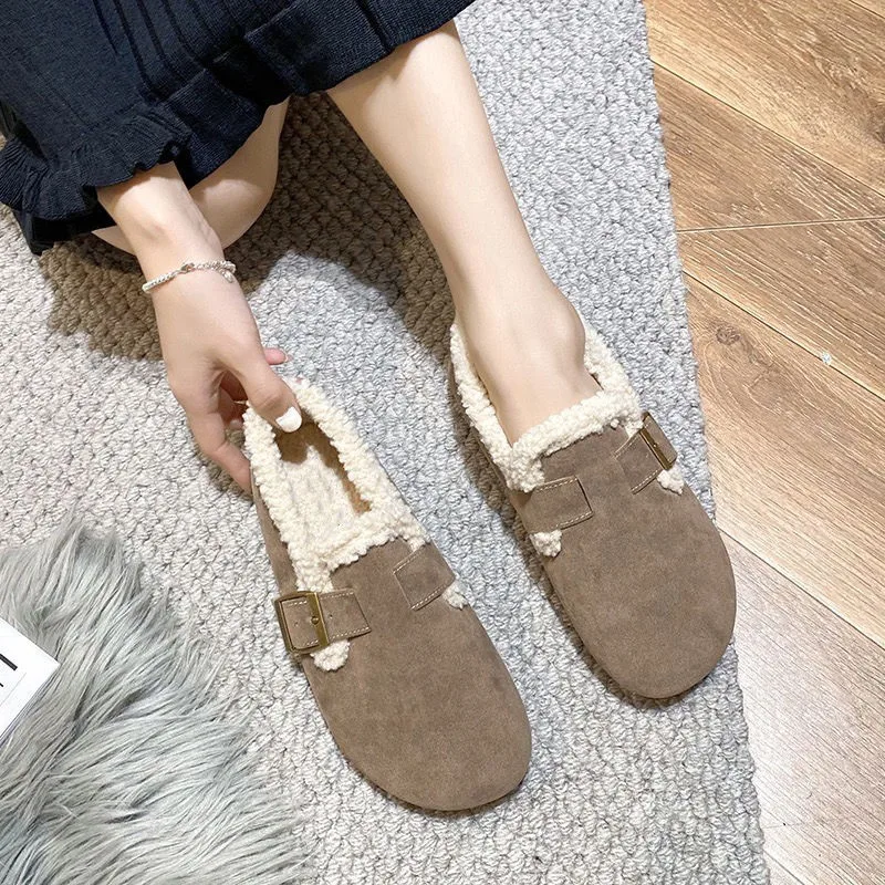 Женские слипоны лоферы на меху зимние в стиле ретро новые мокасины сапоги зимняя