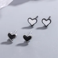 girls heart stud earrings cute heart women girls silver jewellery gift