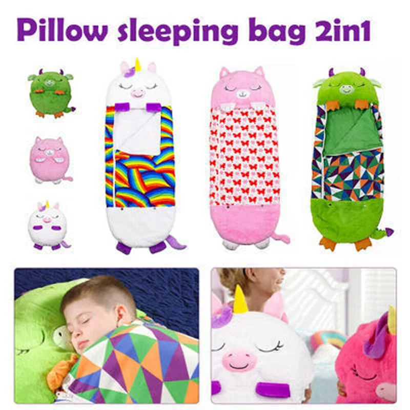 Мультяшный детский спальный мешок, плюшевая подушка для кукол, теплые мягкие спальные мешки для маленьких мальчиков и девочек, детский спал...