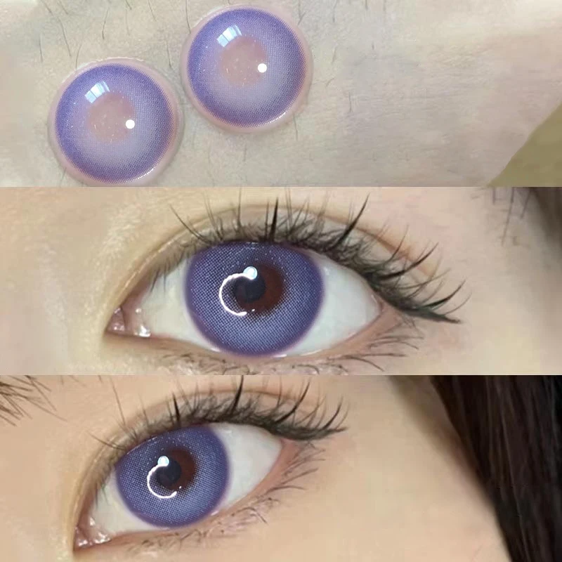 Shiny Contact Lenses Purple Fairy Lenses Brown Glasses Use Glasses Student Years Use Colored Contact Lenses to Make Eye Contact