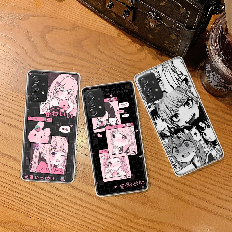 

Cute Kawaii Japan Girls Harajuku Phone Case For Galaxy A02S A03S A12 A22 A32 A42 A52S A72 Samsung A13 A23 A33 A53 A73 A50S A70S