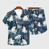 shirt summer papillon hawaiian set 3d printed hawaii shirt beach shorts men for women funny dog clothes