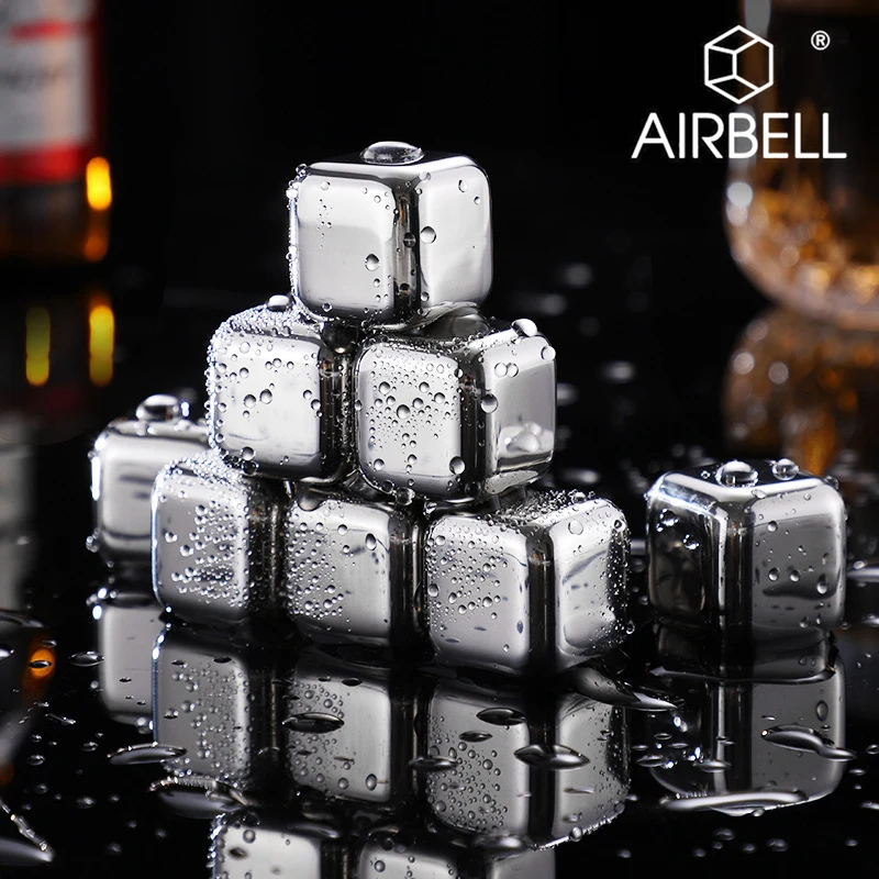 

Stainless Steel Lce Cubes Cooler SET Reusable Whiskey Stones Portable Coolers For Beers Ice Cubes Bar Accessories Drink Chiller