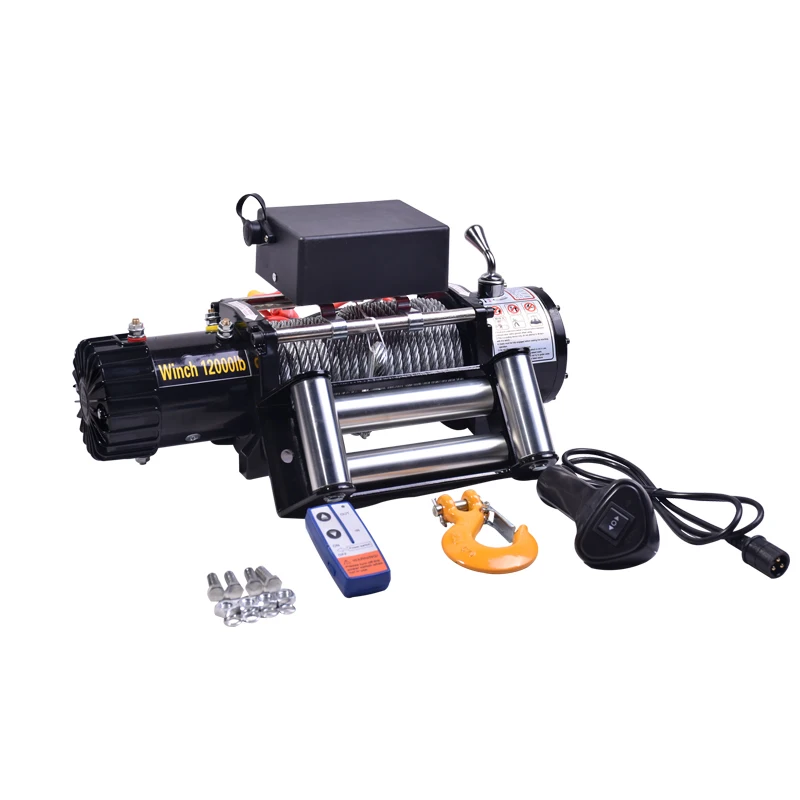 24V/12V 3000LBS Electric Winch Crane Traction Vehicle Mounted Winch  Portable Winch Car Trailer ATV Truck Off Road