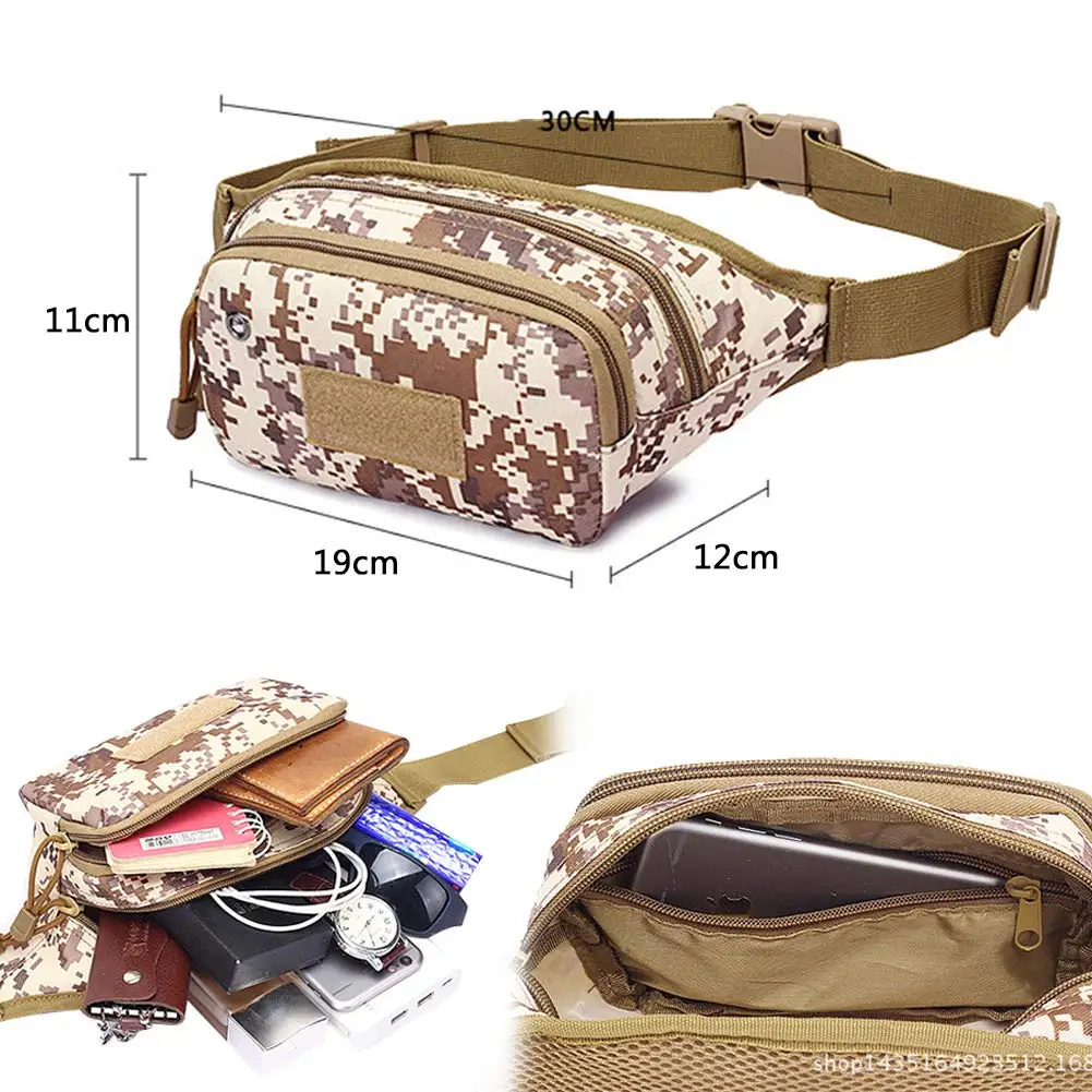 Hot Sale Outdoor Tactical Molle Belt Bum  Pouch Waist Bag Pack Phone Pocket Running Tactical Fanny Pack Crossbody Custom