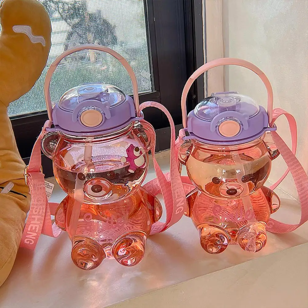 

1 Set 1000ml/1400ml Water Bottle Flip Over Lid Large Capacity PP Clear Food Grade Drink Jug for Home