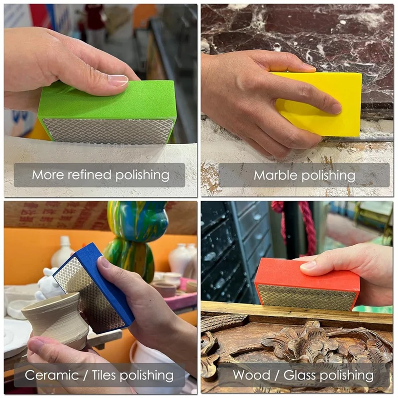 4 шт. алмазные шлифовальные колодки для керамической плитки стекла зерна 60 100 200 400