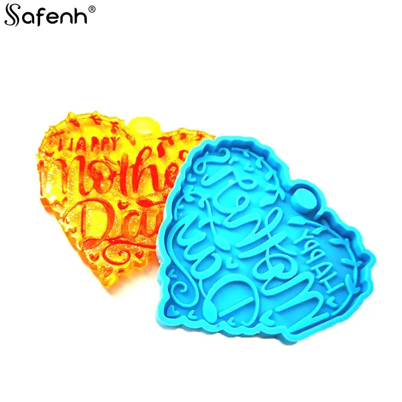 

Shiny Glossy Happy Mother Days Letters Silicone Mold DIY Craft Keychain Epoxy Resin Molds Pendant Necklace Jewelry Making Mould