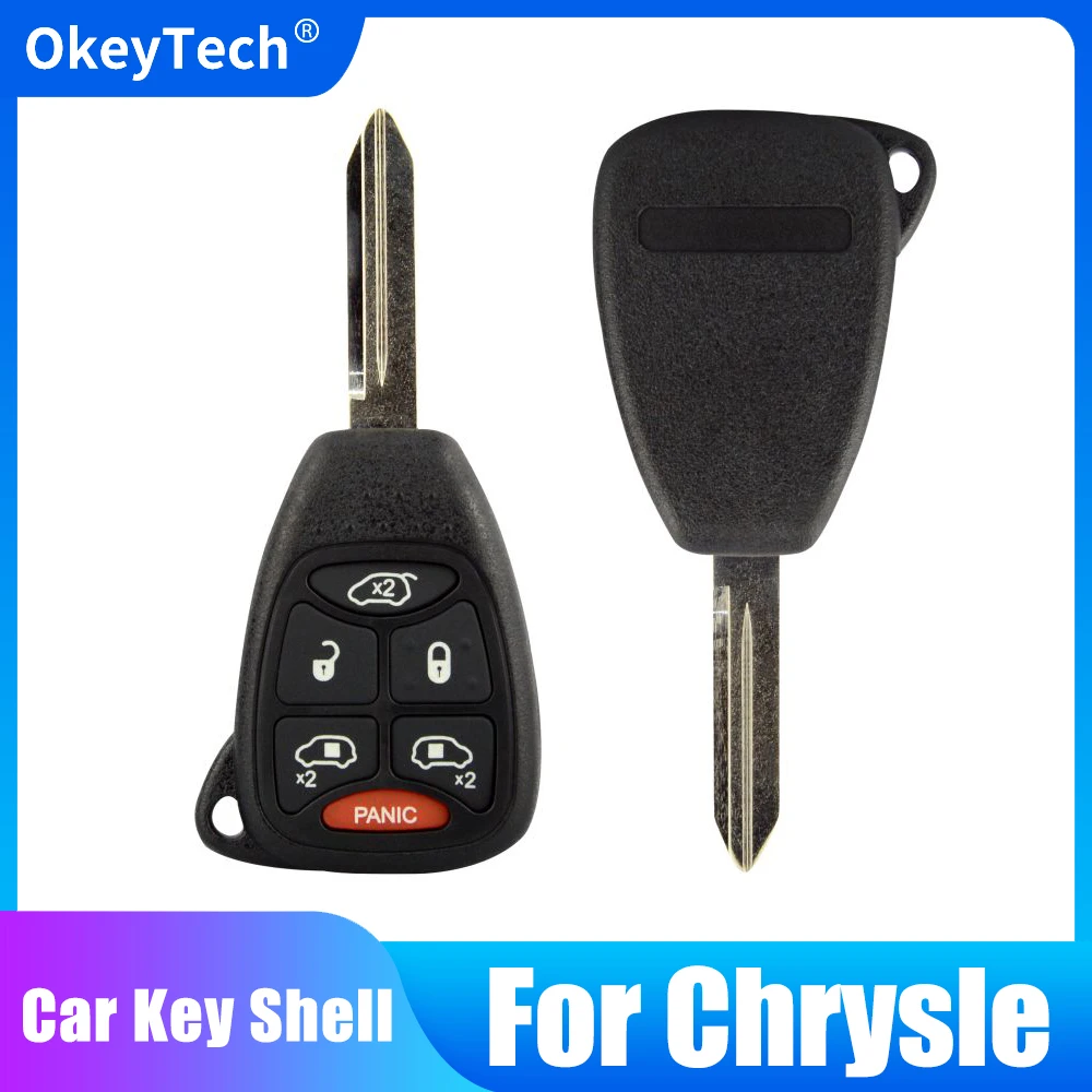 

OkeyTech 5+1 6 Buttons Remote Car Key Shell For Dodge Challenger For Jeep For Chrysler 300 Town Country Grand Caravan Sebring