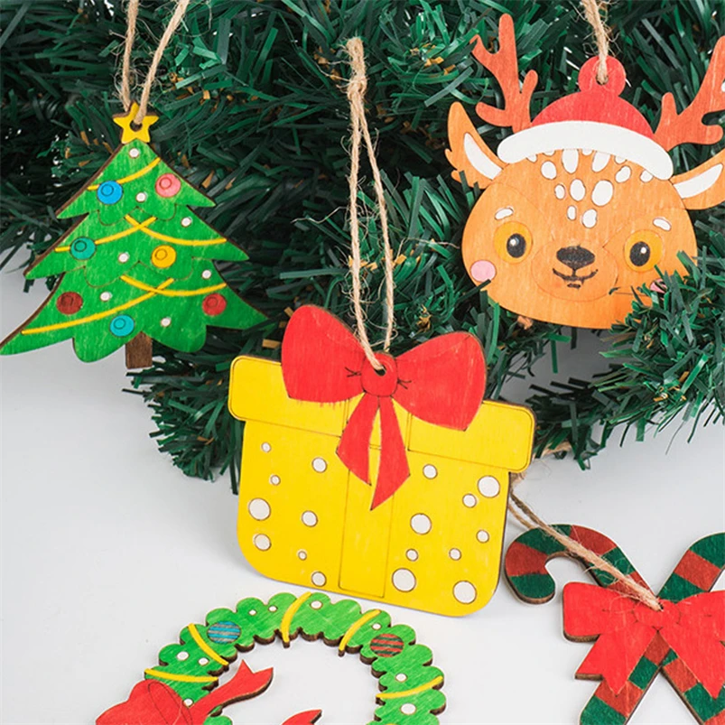 Детская деревянная игрушка ручной работы, Набор для творчества и творчества, игрушки для сборки и рисования в детском саду, мультяшный подарок для детей на Рождество, G46Y Детская деревянная игрушка ручной работы, Набор для творчества и творчества, игрушки для сборки и рисования в детском саду, мультяшный подарок для детей на Рождество, G46Y